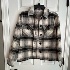 BB Dakota by Steve Madden Plaid Jacket - Black and Cream